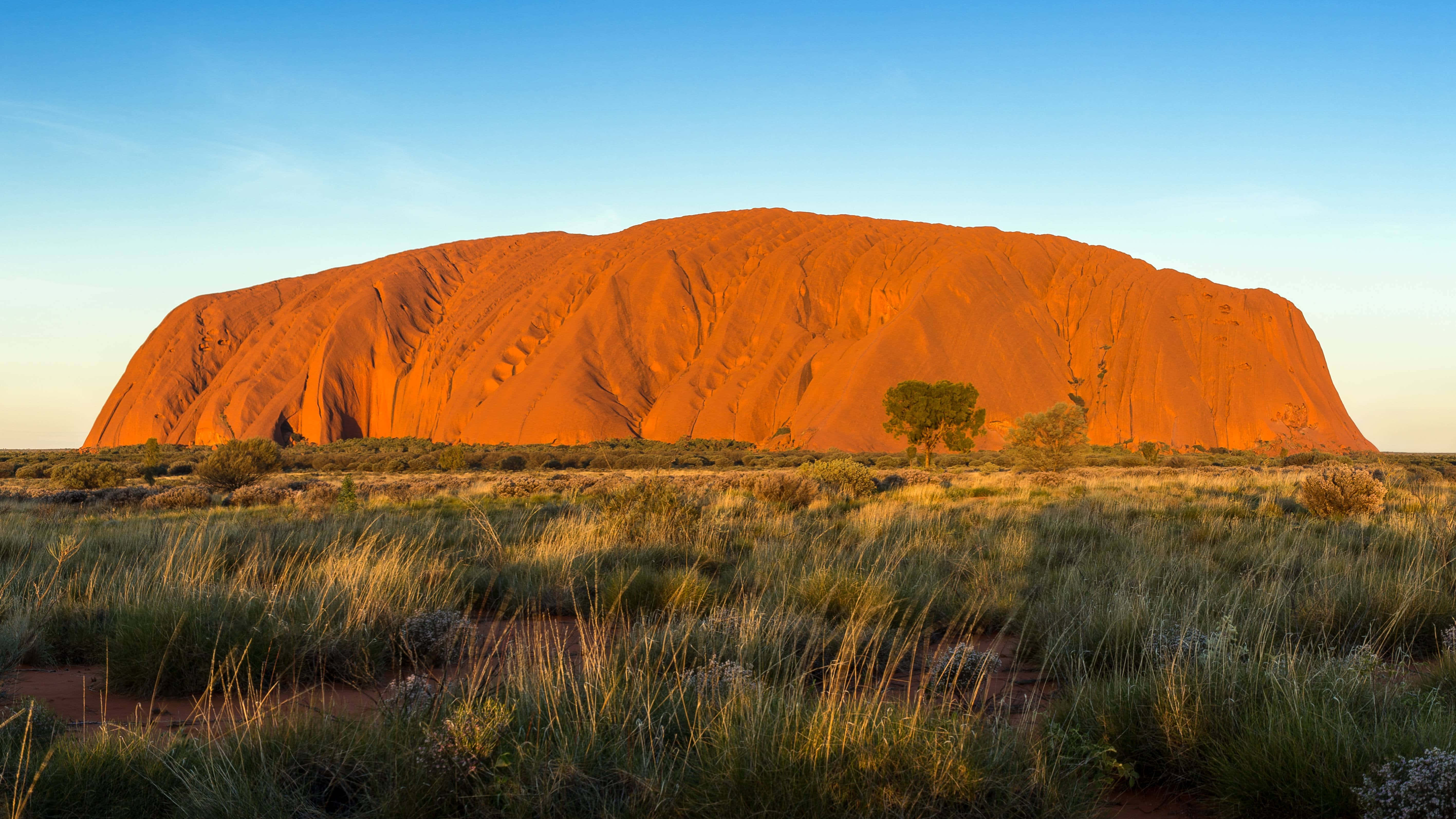 Uluru, sunset, orange glow, 5K Desktop Wallpaper