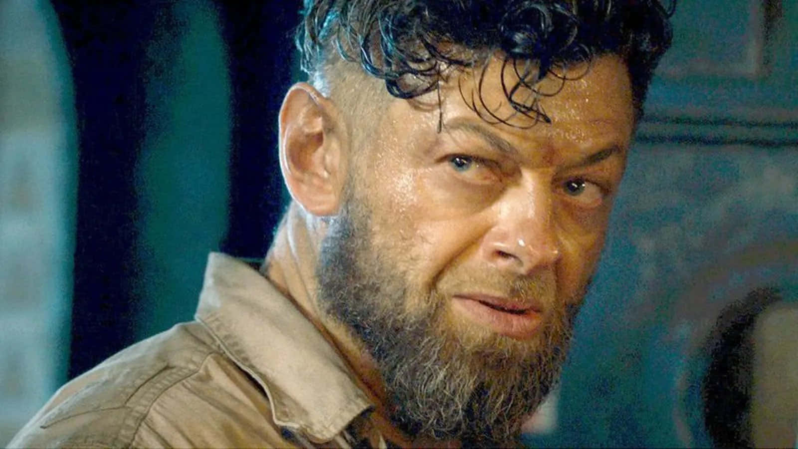 Ulysses Klaue, dimly lit setting, sweaty bearded man, HD Desktop Wallpaper