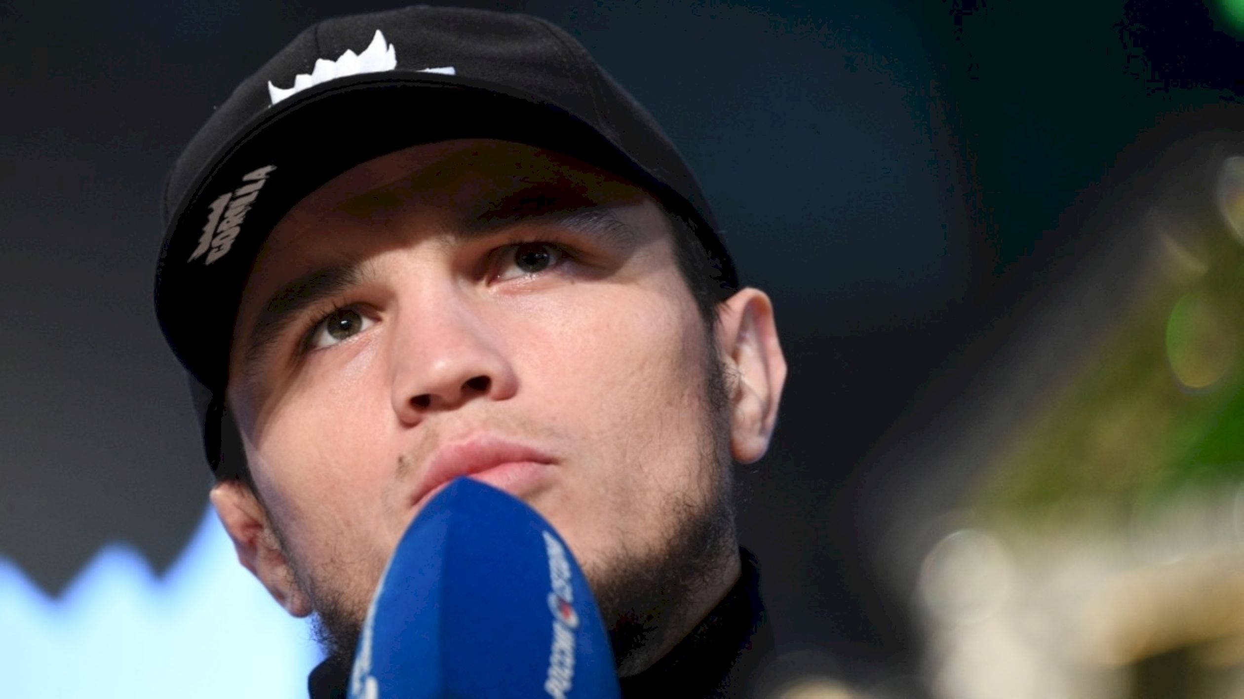 Umar Nurmagomedov, black cap, blue microphone, Full HD Desktop Wallpaper