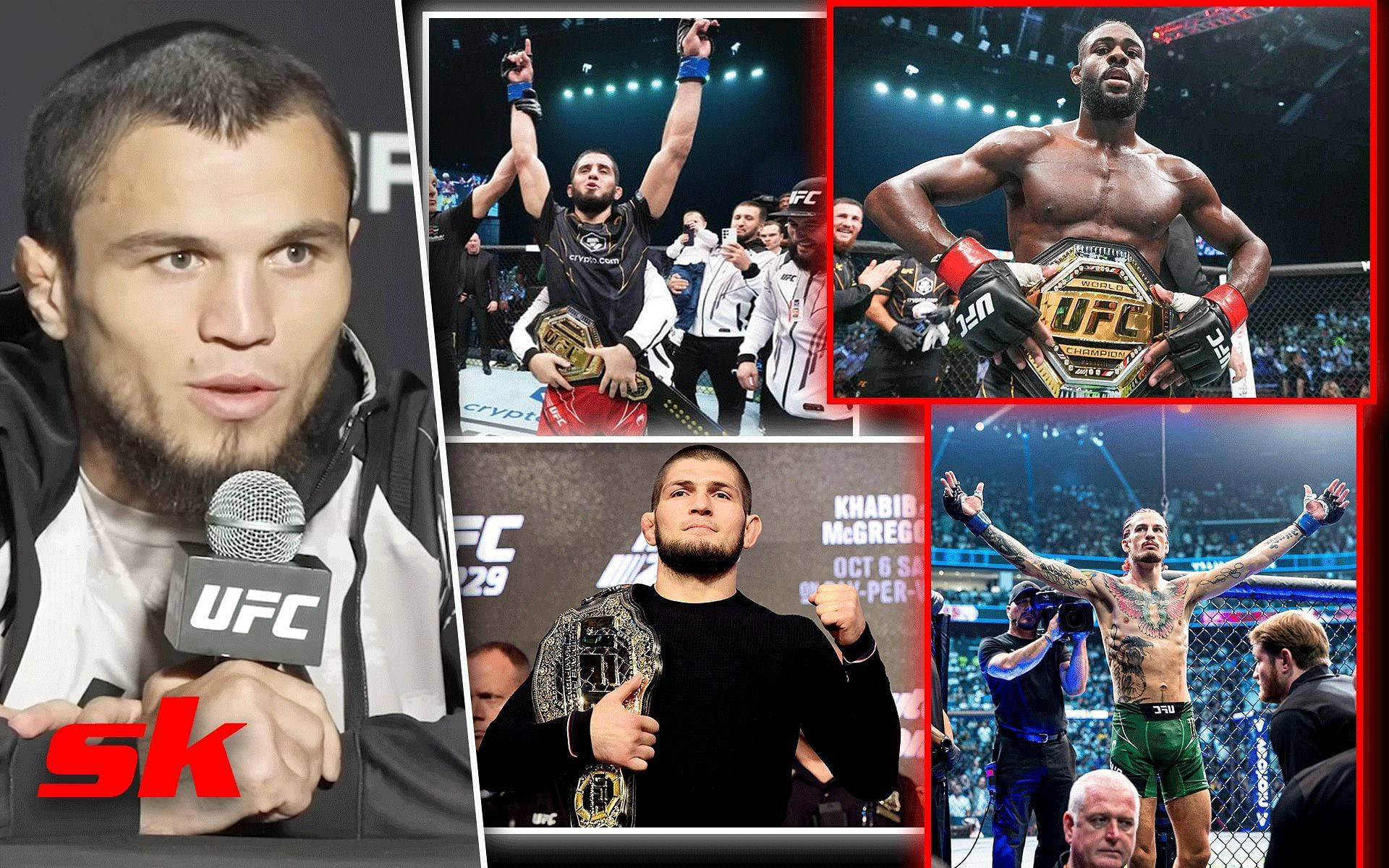 Umar Nurmagomedov, UFC fighters, championship belts, Full HD Desktop Wallpaper