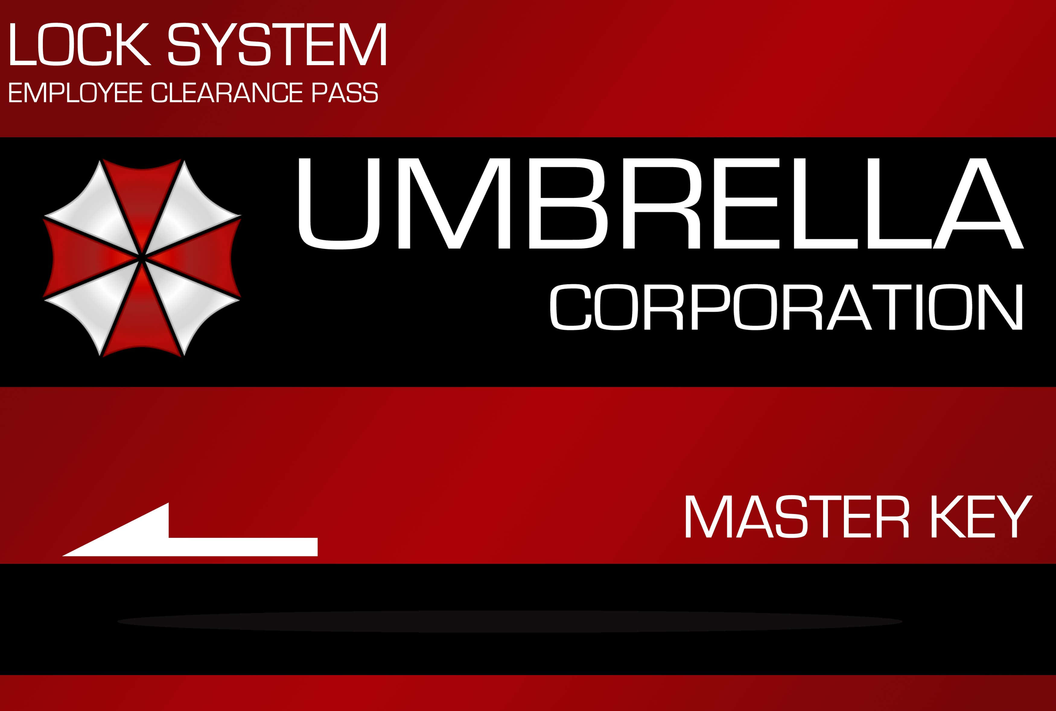 Umbrella Corporation, employee pass, red black, 2K Desktop Wallpaper