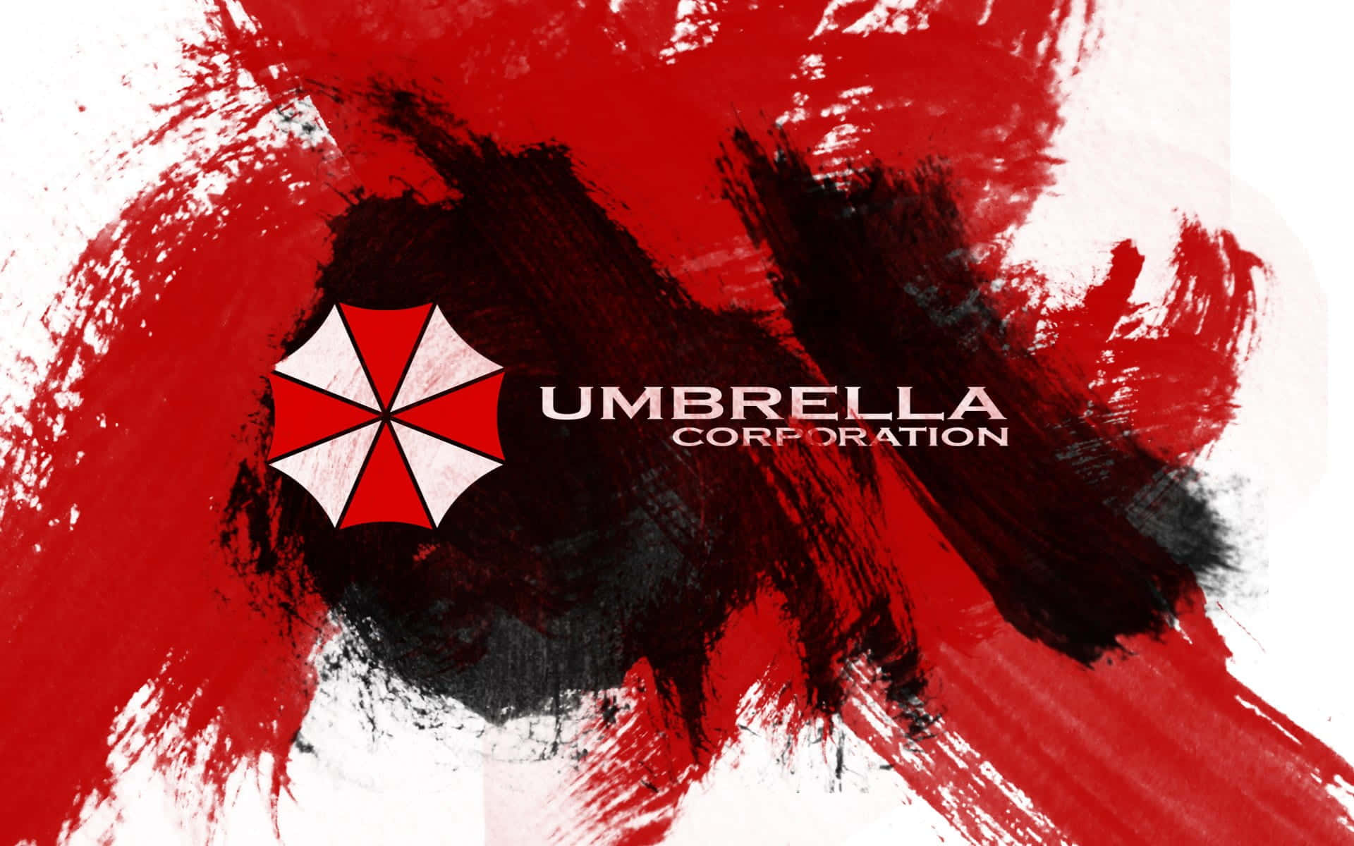 Umbrella Corporation Logo, red, black, Full HD Desktop Wallpaper