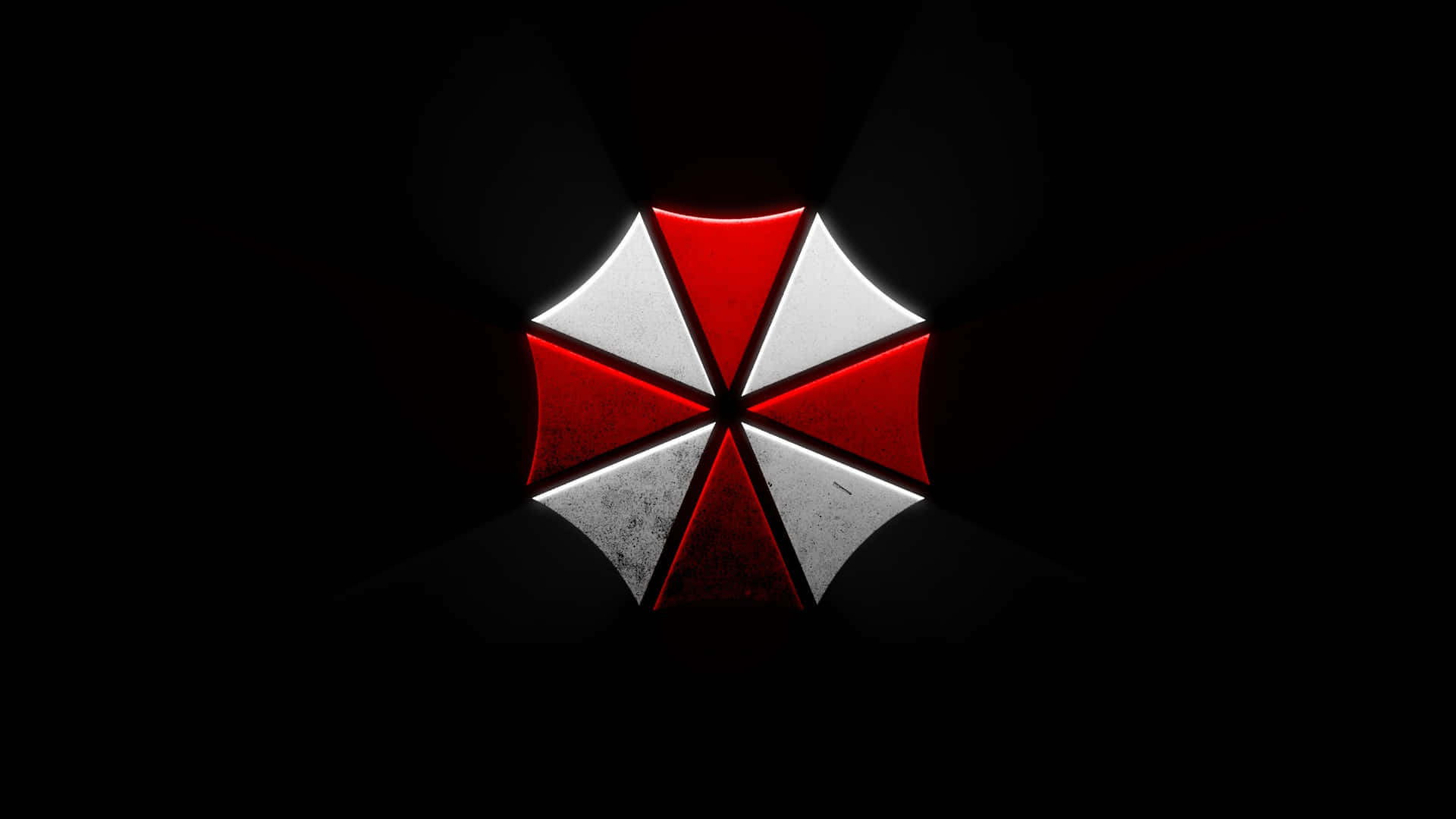 Umbrella Corporation Logo, red, silver, Full HD Desktop Wallpaper