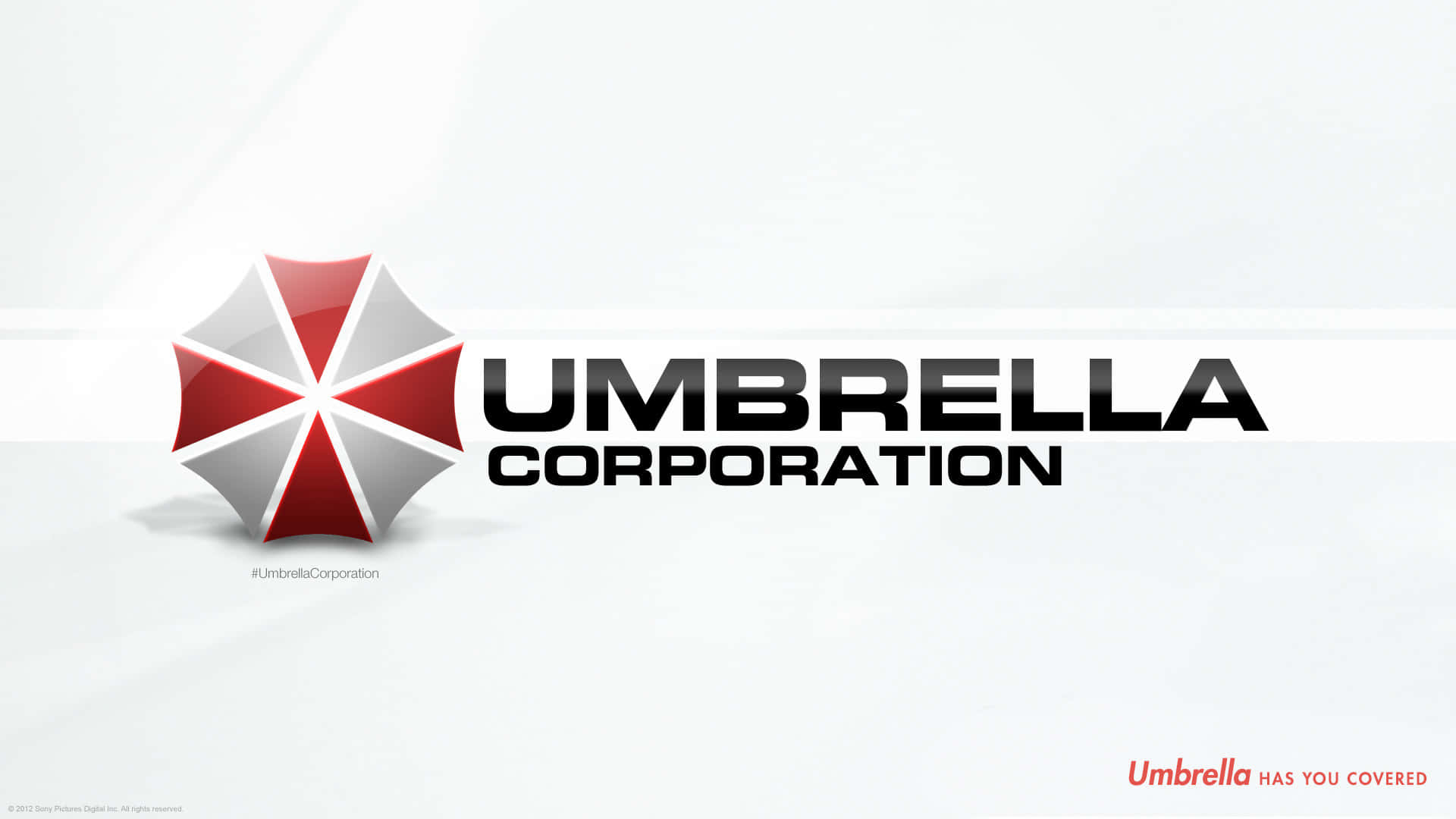 Umbrella Corporation Logo, red, silver, Full HD Desktop Wallpaper