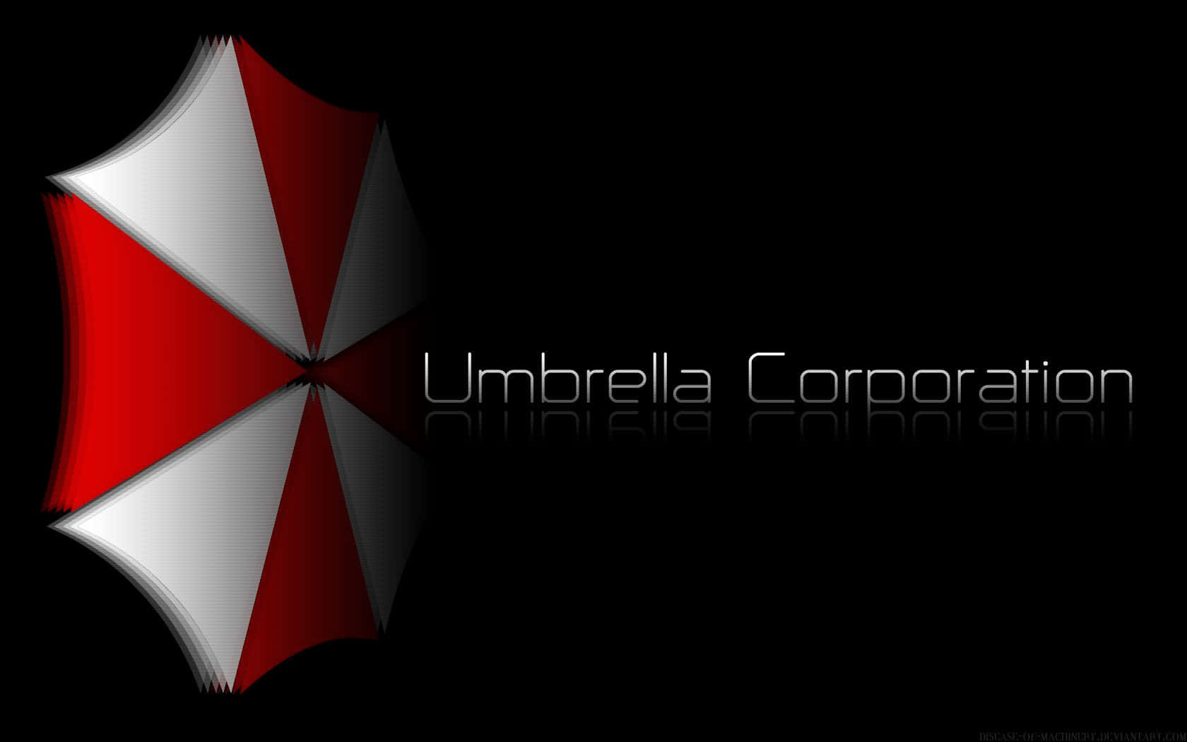 Umbrella Corporation Logo, red and white, black background, HD Desktop Wallpaper