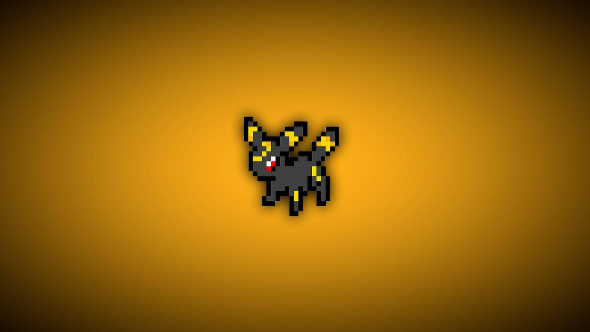 Umbreon, pixelated, black and yellow, Full HD Desktop Wallpaper