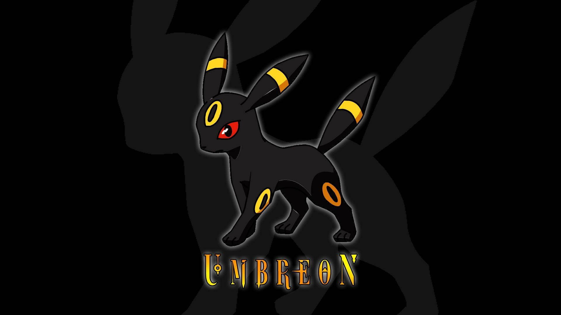 Umbreon, glowing yellow markings, red eyes, Full HD Desktop Wallpaper