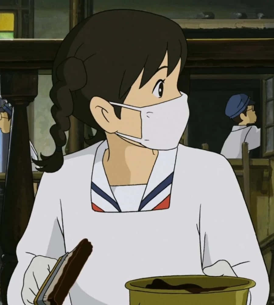 Umi Matsuzaki, sailor uniform, face mask, SD Phone Wallpaper