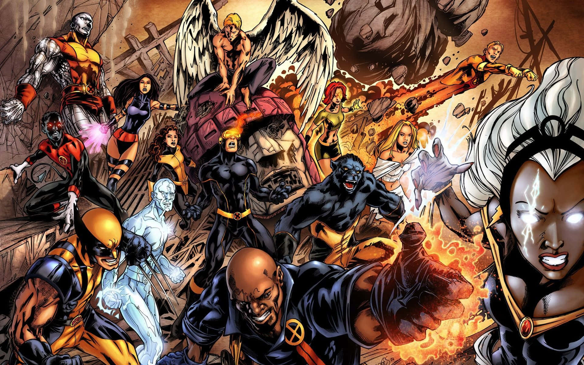Uncanny X-Men, X-Men, fiery explosions, Full HD Desktop Wallpaper