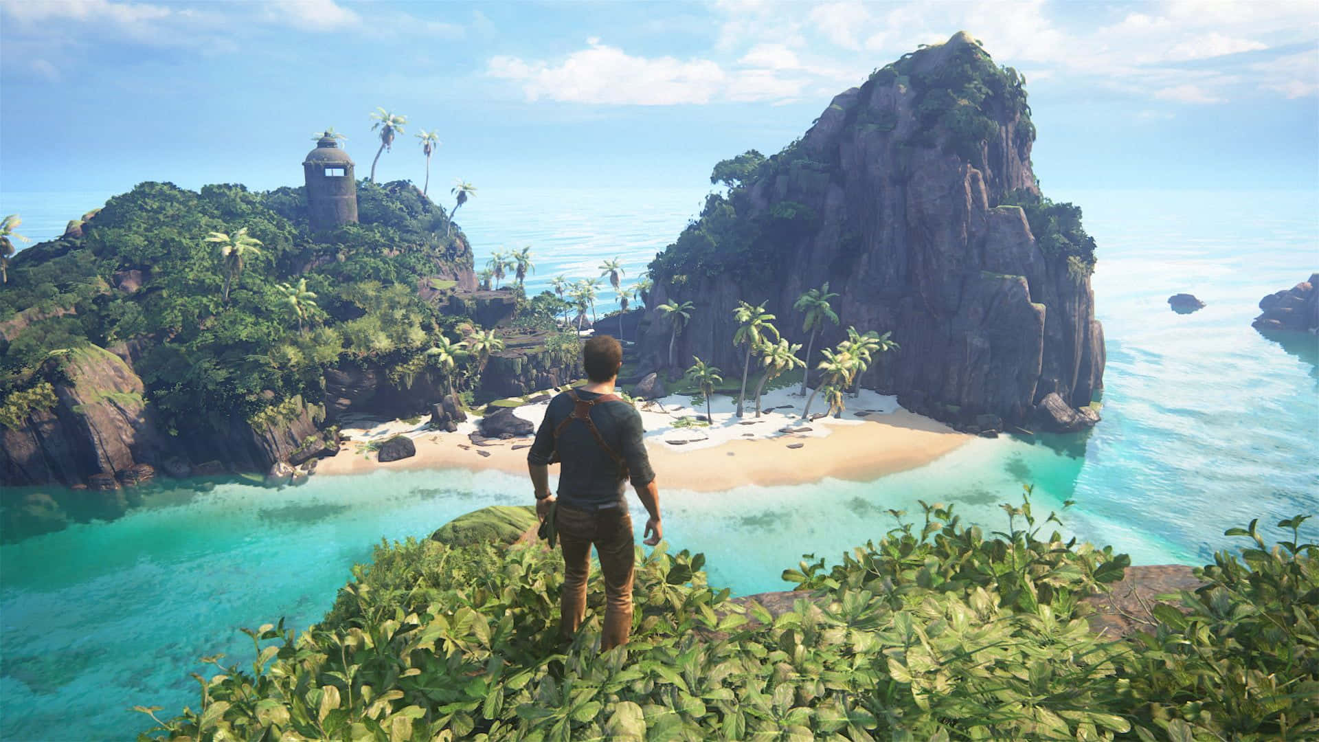 Uncharted 4, tropical cove, turquoise waters, Full HD Desktop Wallpaper