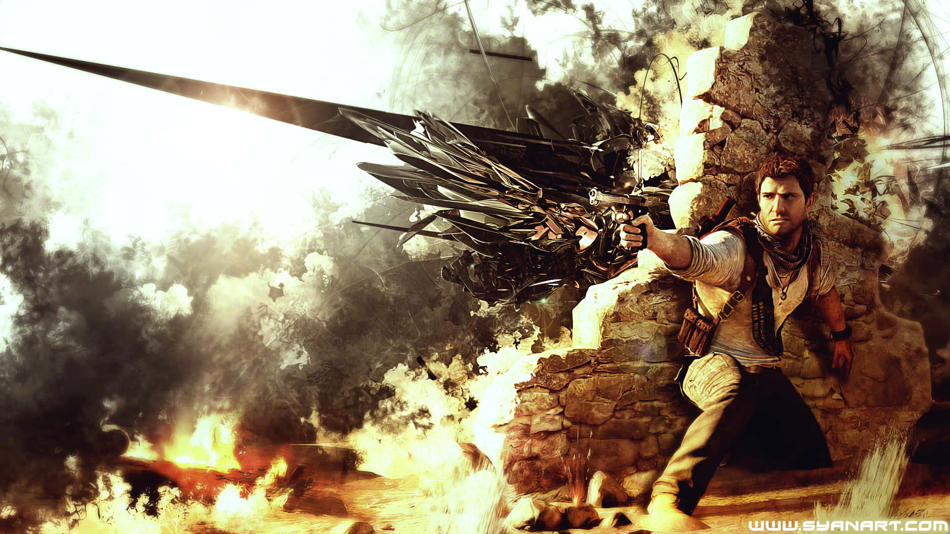Uncharted 4, warrior, sword, Full HD Desktop Wallpaper