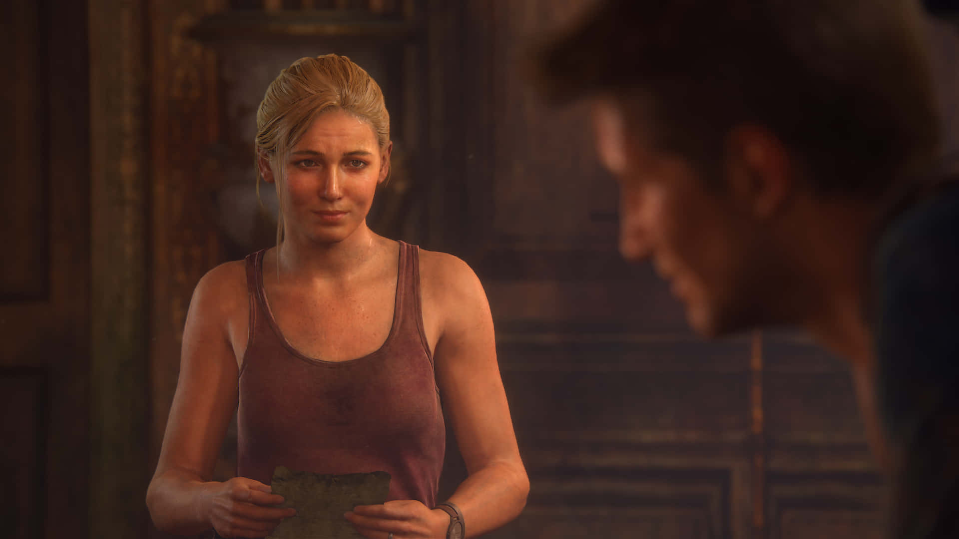 Uncharted 4, stone tablet, dusty tank top, Full HD Desktop Wallpaper