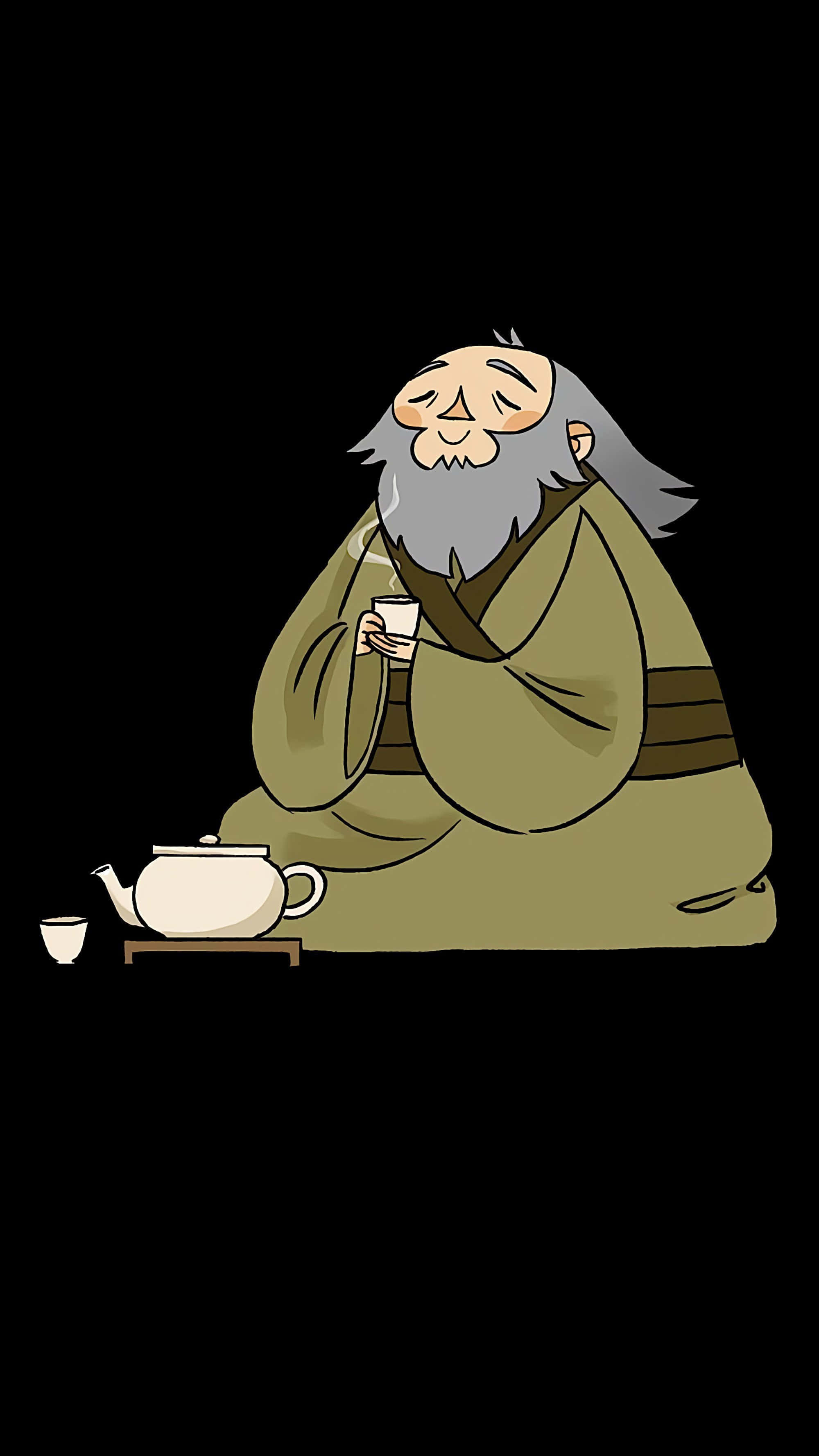 Uncle Iroh, bearded man, robe, 2K Phone Wallpaper