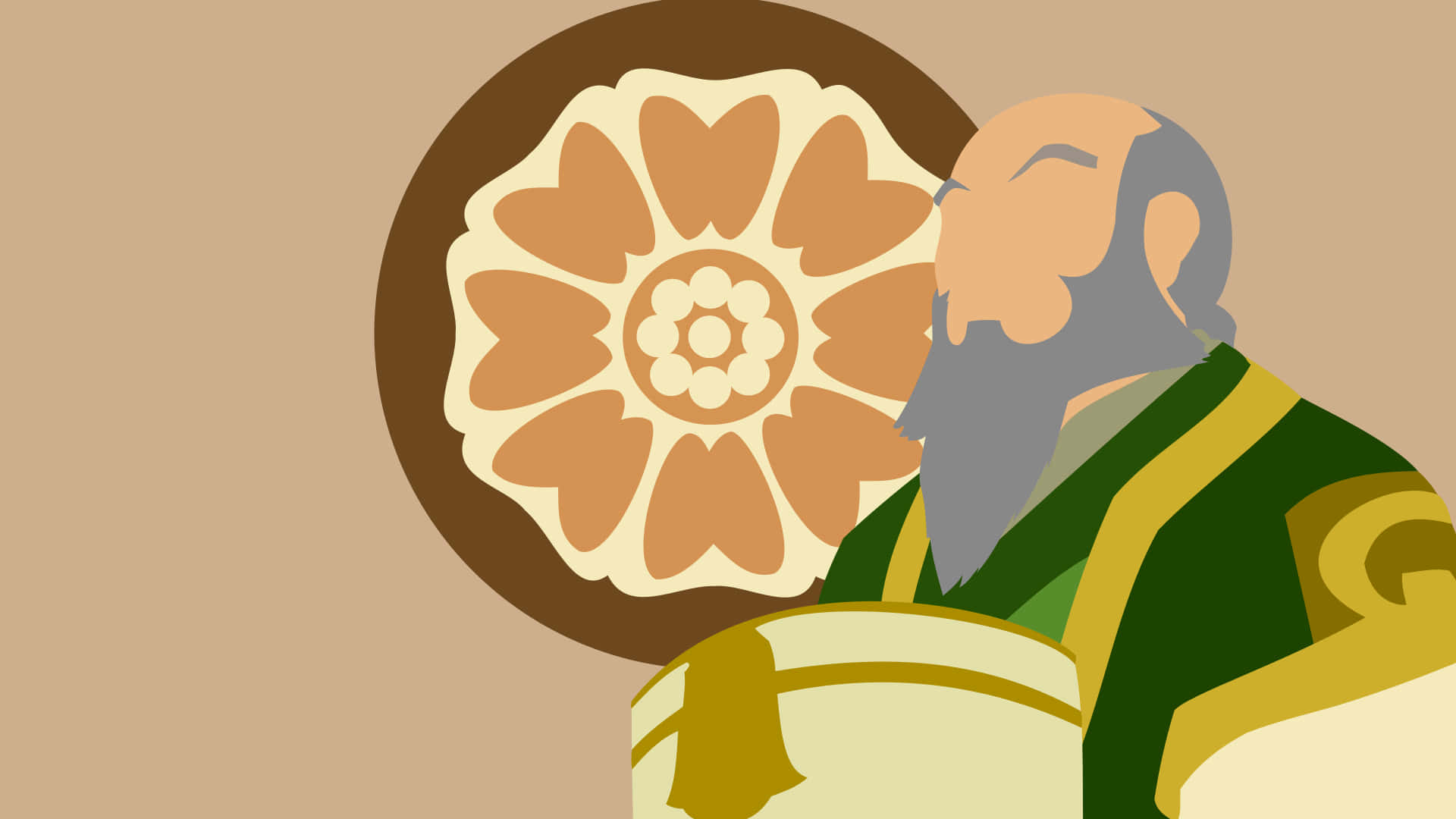 Uncle Iroh, green robes, drum, Full HD Desktop Wallpaper