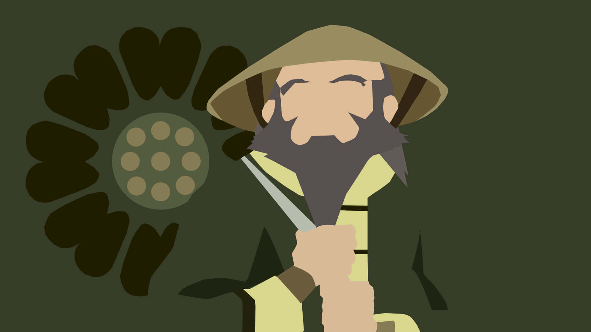 Uncle Iroh, conical hat, bearded man, Full HD Desktop Wallpaper