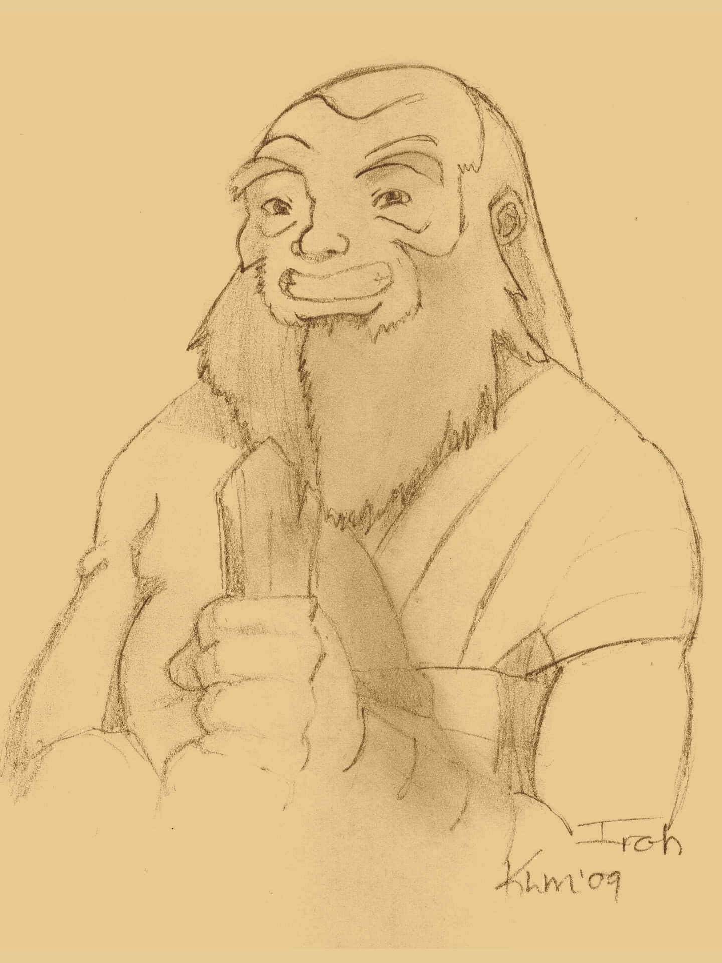 Uncle Iroh, bearded man, long hair, Full HD Phone Wallpaper