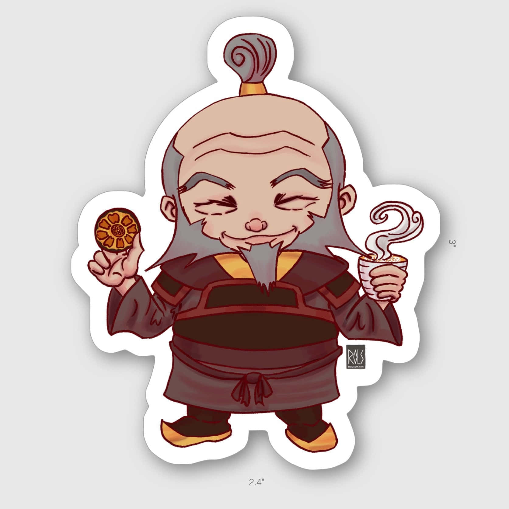Uncle Iroh, chibi-style, gray hair, HD Desktop Wallpaper