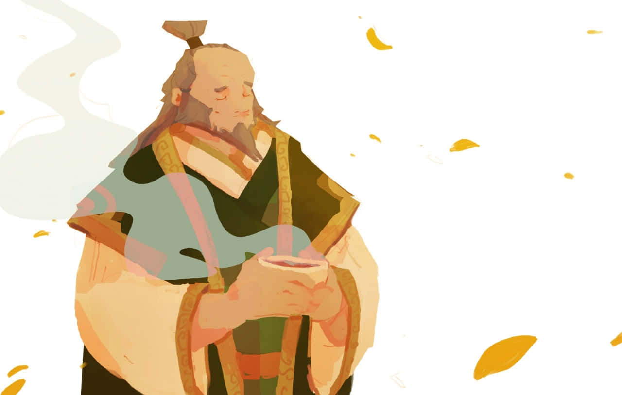 Uncle Iroh, traditional robes, steaming cup, HD Desktop Wallpaper