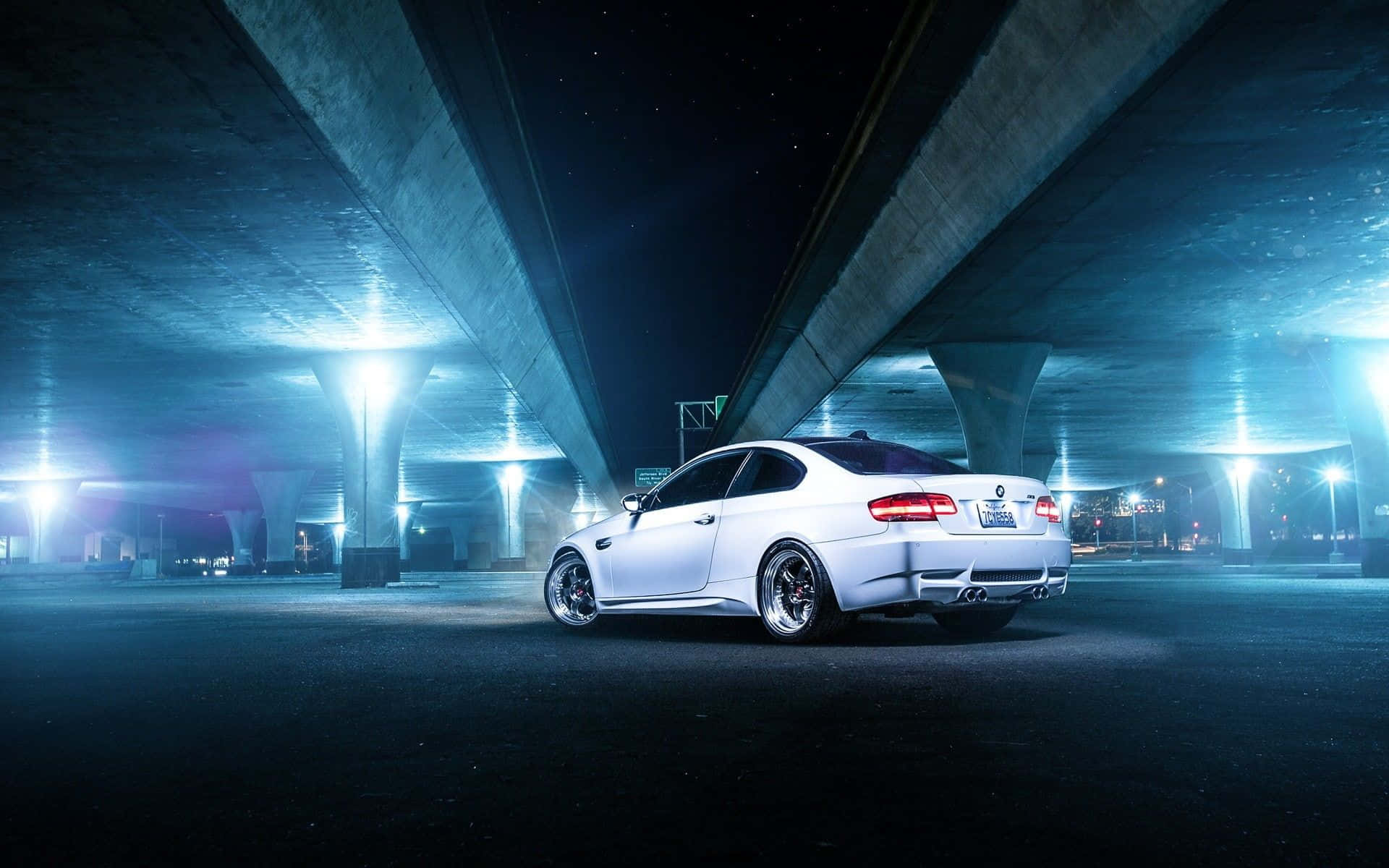 BMW Sports Car, underground parking lot, concrete overpass, Full HD Desktop Wallpaper