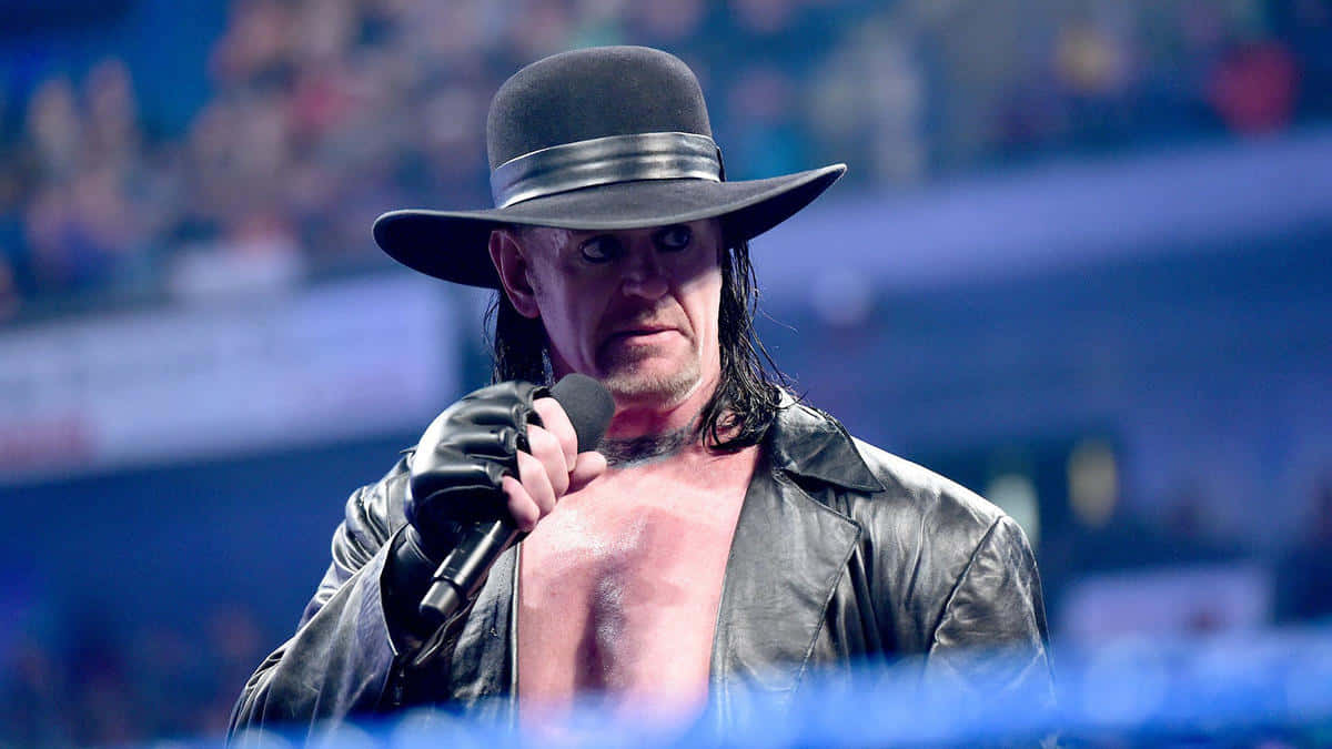 Undertaker, microphone, black hat, SD Desktop Wallpaper