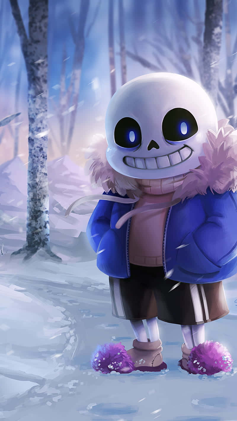 Undertale Phone, skeletal character, blue winter coat, HD Phone Wallpaper
