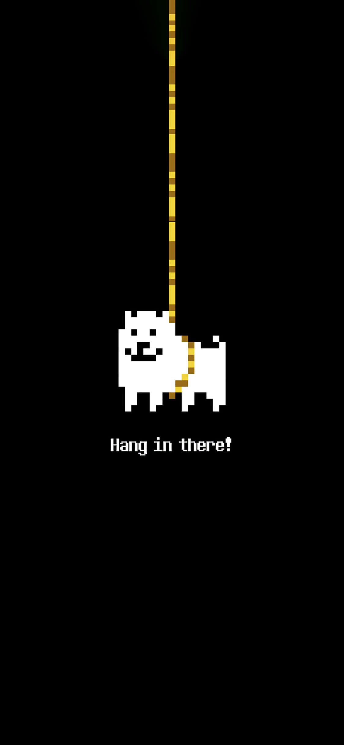 Undertale Phone, pixelated white dog, yellow rope, Full HD Phone Wallpaper