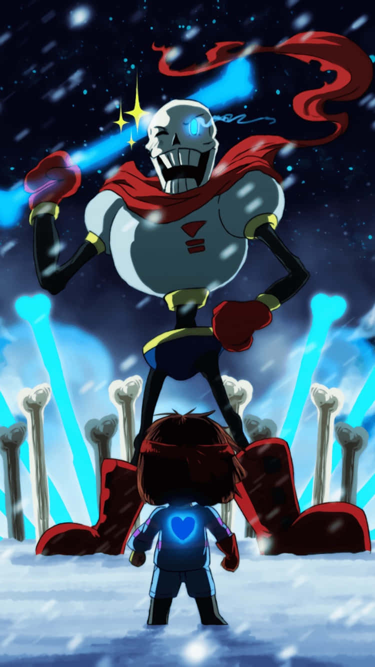 Undertale Phone, skeletal superhero, red cape, HD Phone Wallpaper