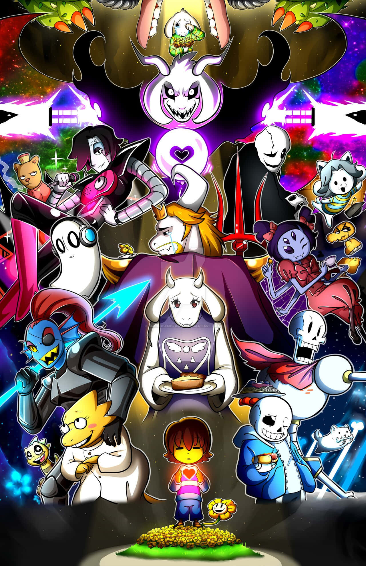 Undertale Phone, anime-style, Undertale characters, Full HD Phone Wallpaper