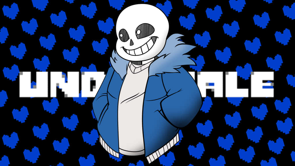 Undertale Sans, blue jacket, blue hearts, SD Desktop Wallpaper