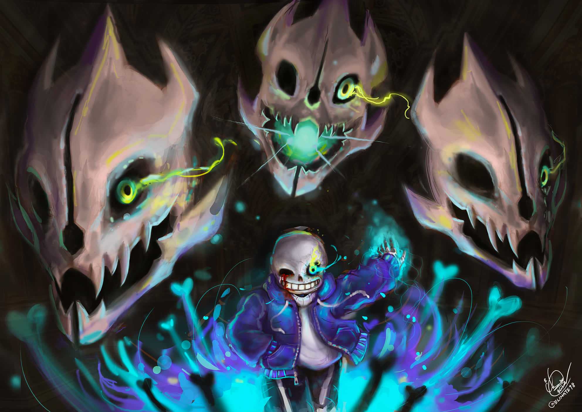 Undertale, Sans, purple jacket, Full HD Desktop Wallpaper