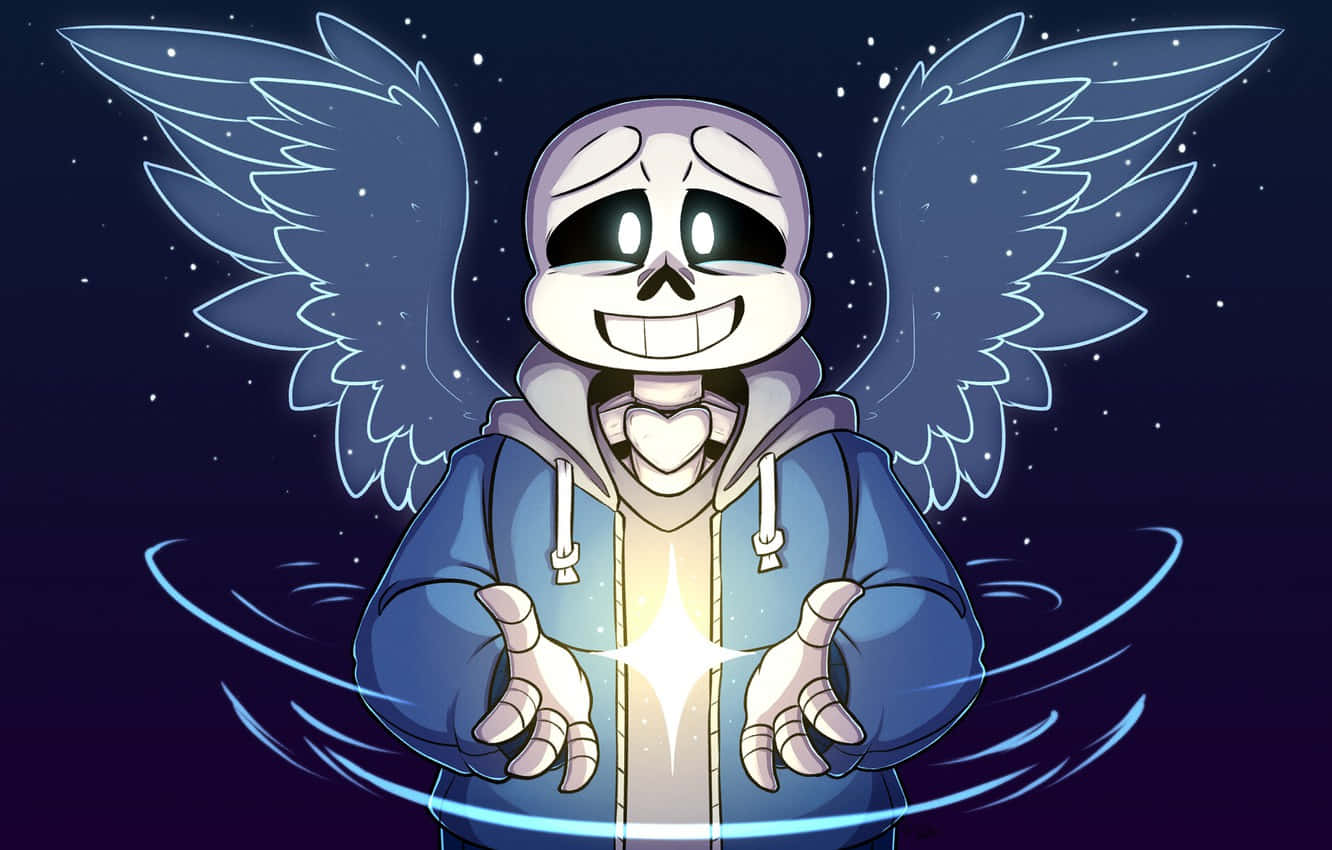 Undertale Sans, angel wings, hoodie, HD Desktop Wallpaper