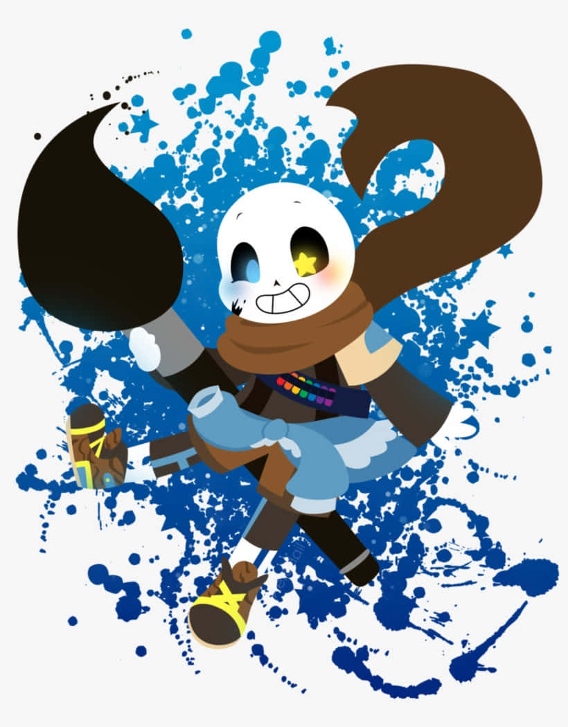 Undertale Sans, star eye, brown scarf, SD Phone Wallpaper
