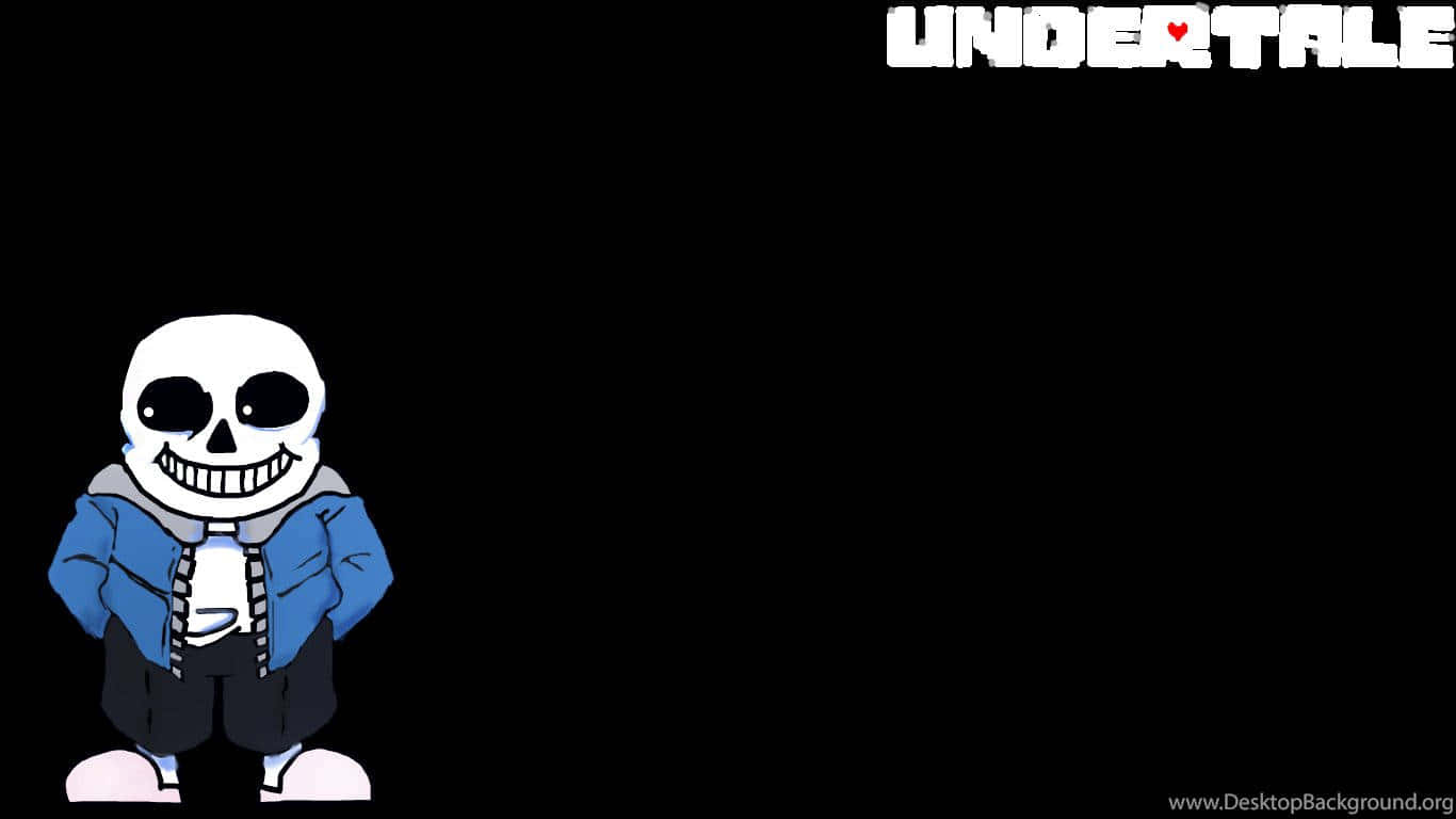 Undertale Sans, blue jacket, black background, HD Desktop Wallpaper
