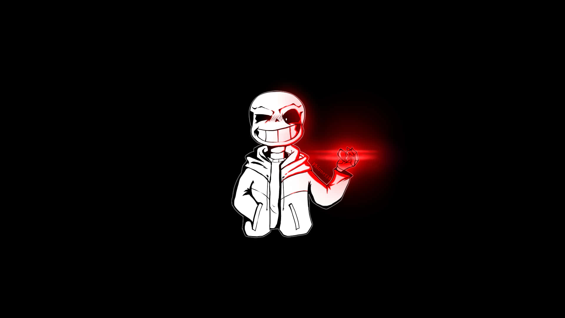 Undertale Sans, white cartoon character, skull face, Full HD Desktop Wallpaper