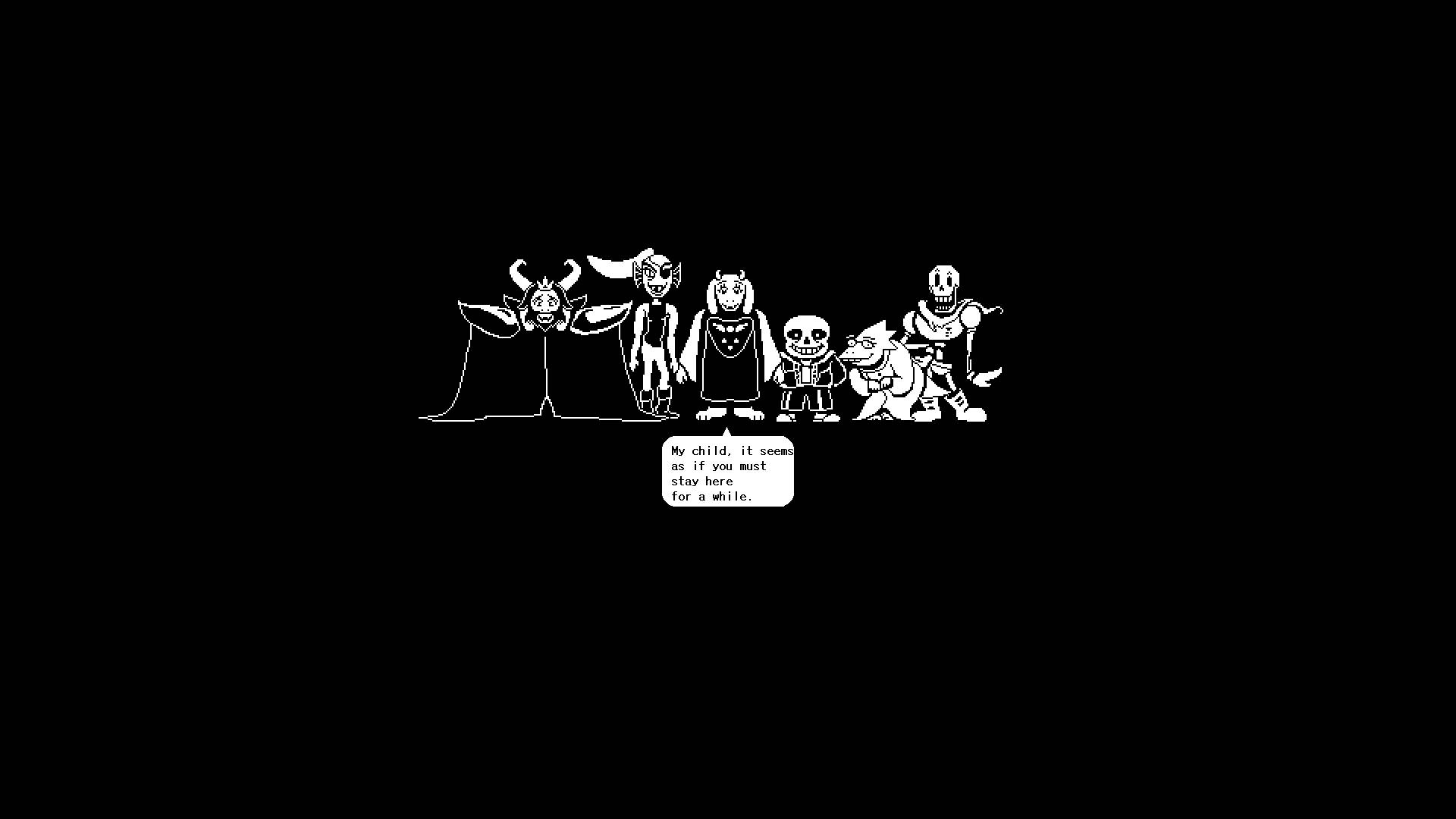 Undertale, pixel-art, black and white, Full HD Desktop Wallpaper