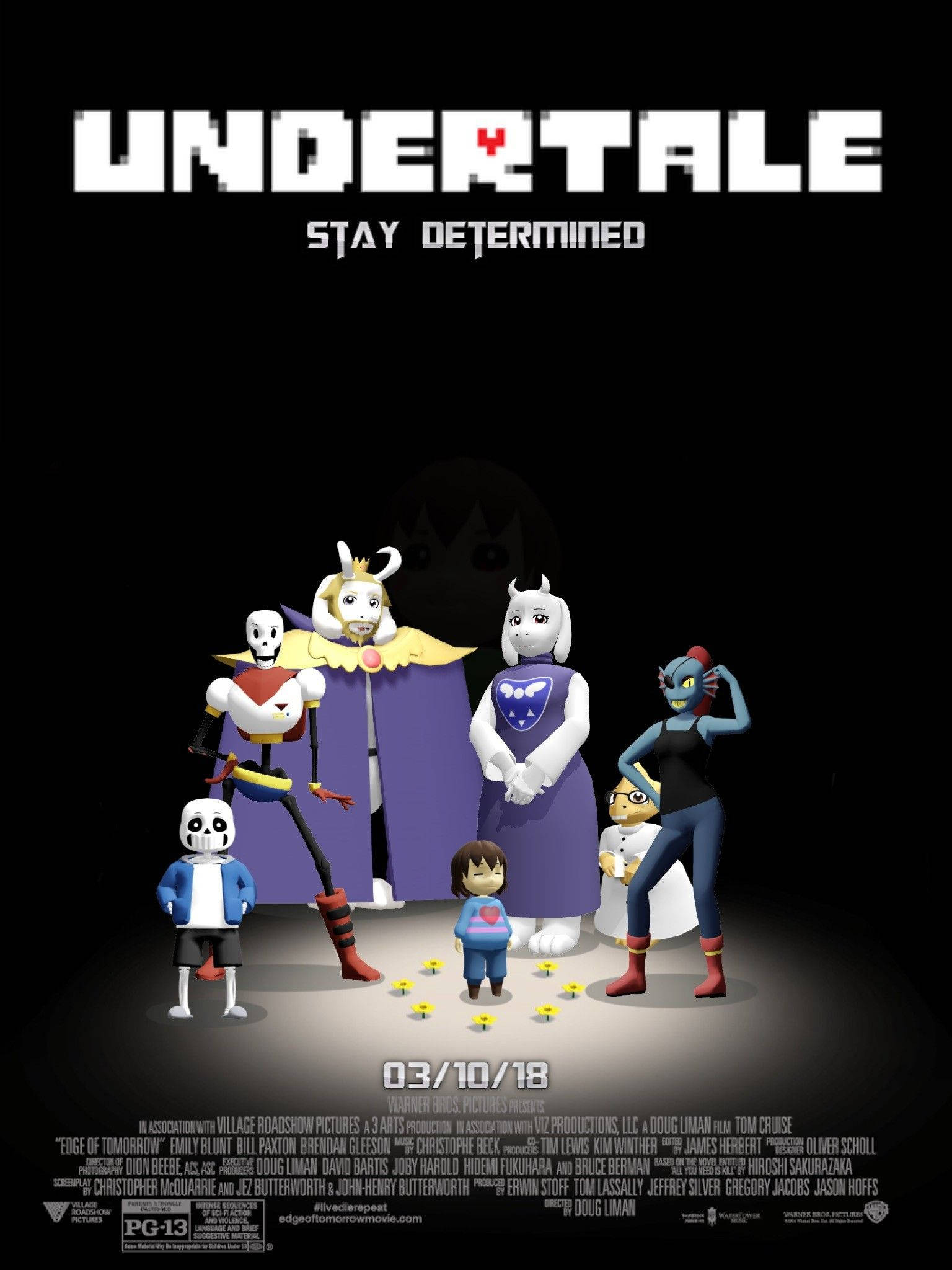 Undertale, Stay Determined, 3D characters, Full HD Phone Wallpaper