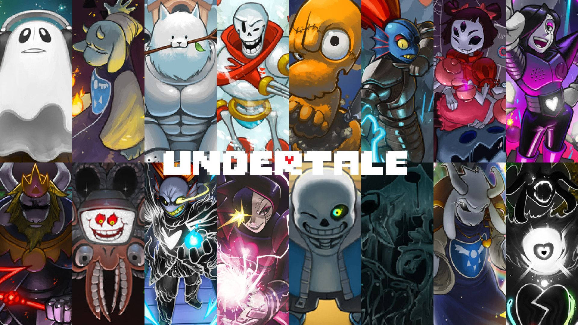 Undertale, characters, panel collage, Full HD Desktop Wallpaper