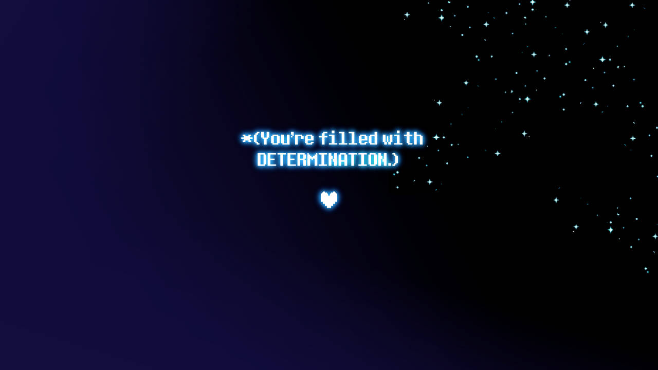Undertale, dark blue starry background, glowing heart, HD Desktop Wallpaper