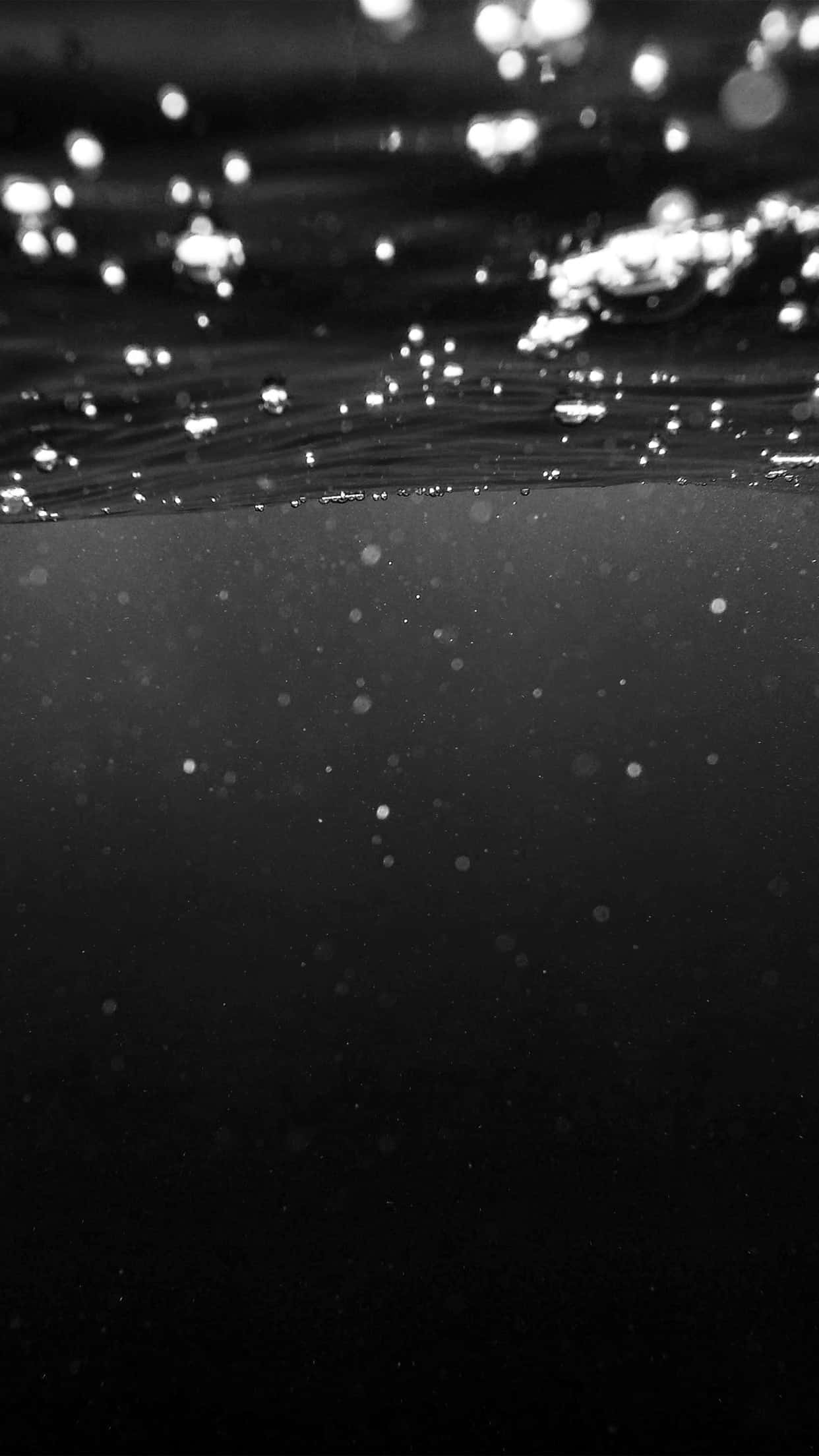 underwater, black and white, light refractions, Full HD Phone Wallpaper