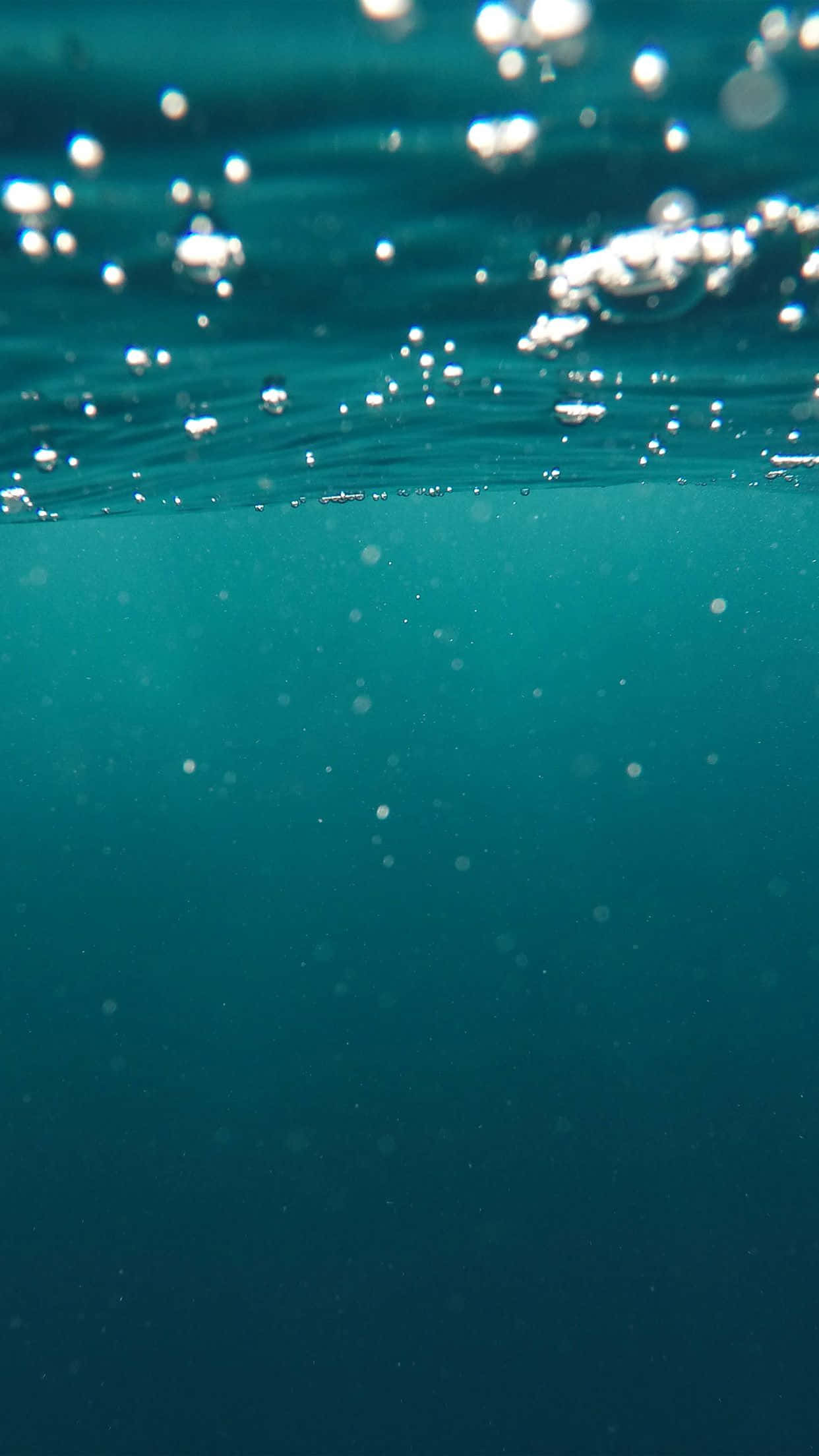 underwater iPhone, turquoise water, sunlit bubbles, Full HD Phone Wallpaper