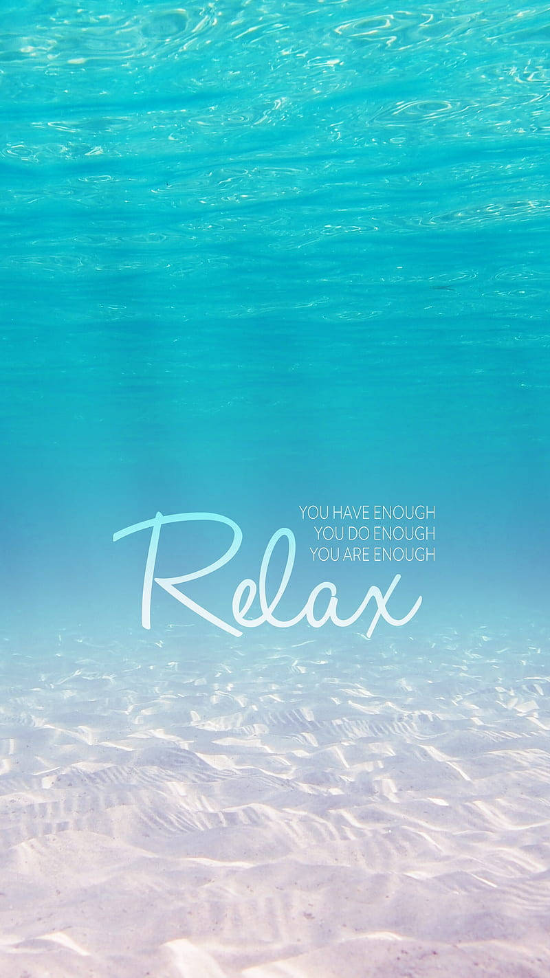 turquoise ocean, sandy seabed, white cursive text, HD Phone Wallpaper
