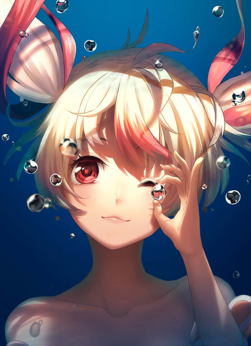 girl, underwater, air bubble, SD Phone Wallpaper