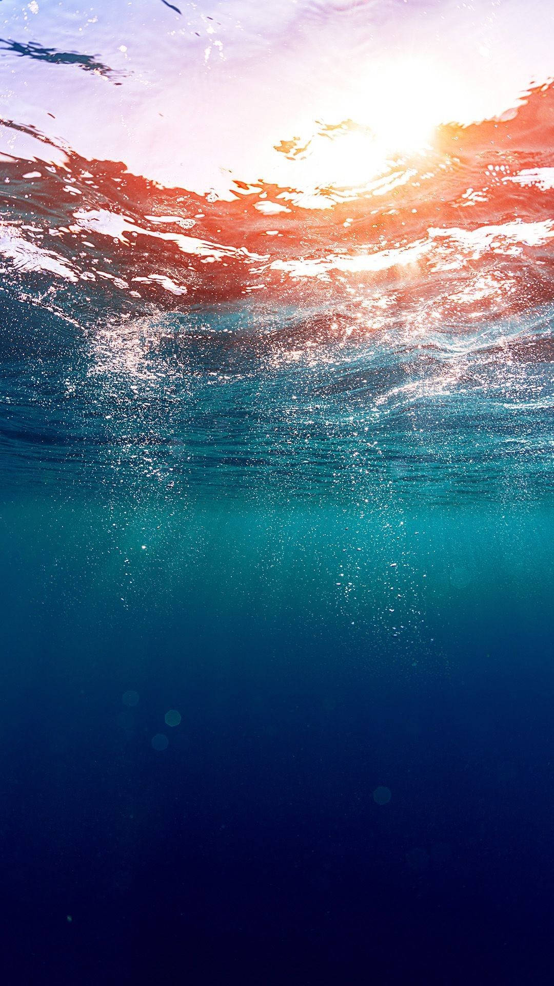 ocean, sunlight, orange, Full HD Phone Wallpaper