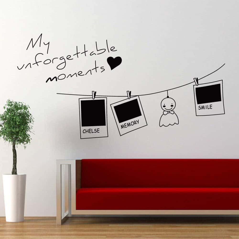 Unforgettable Moments Wall Art, black wall decals, handwritten text, SD Desktop Wallpaper