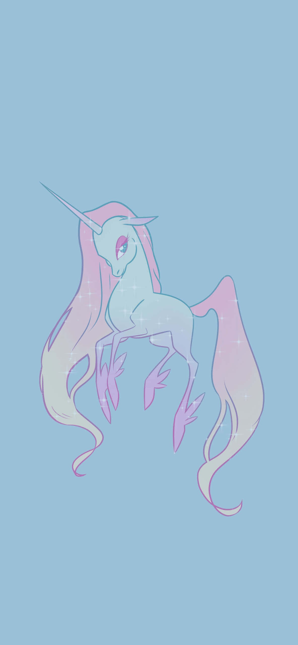 pastel blue aesthetic girl unicorn, pastel pink and blue unicorn, sparkles, 2K Phone Wallpaper