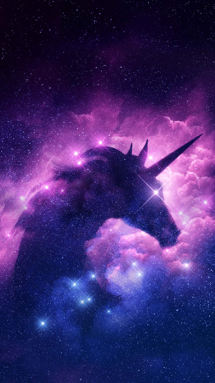 purple unicorn, cosmic nebula, vibrant purple, HD Phone Wallpaper