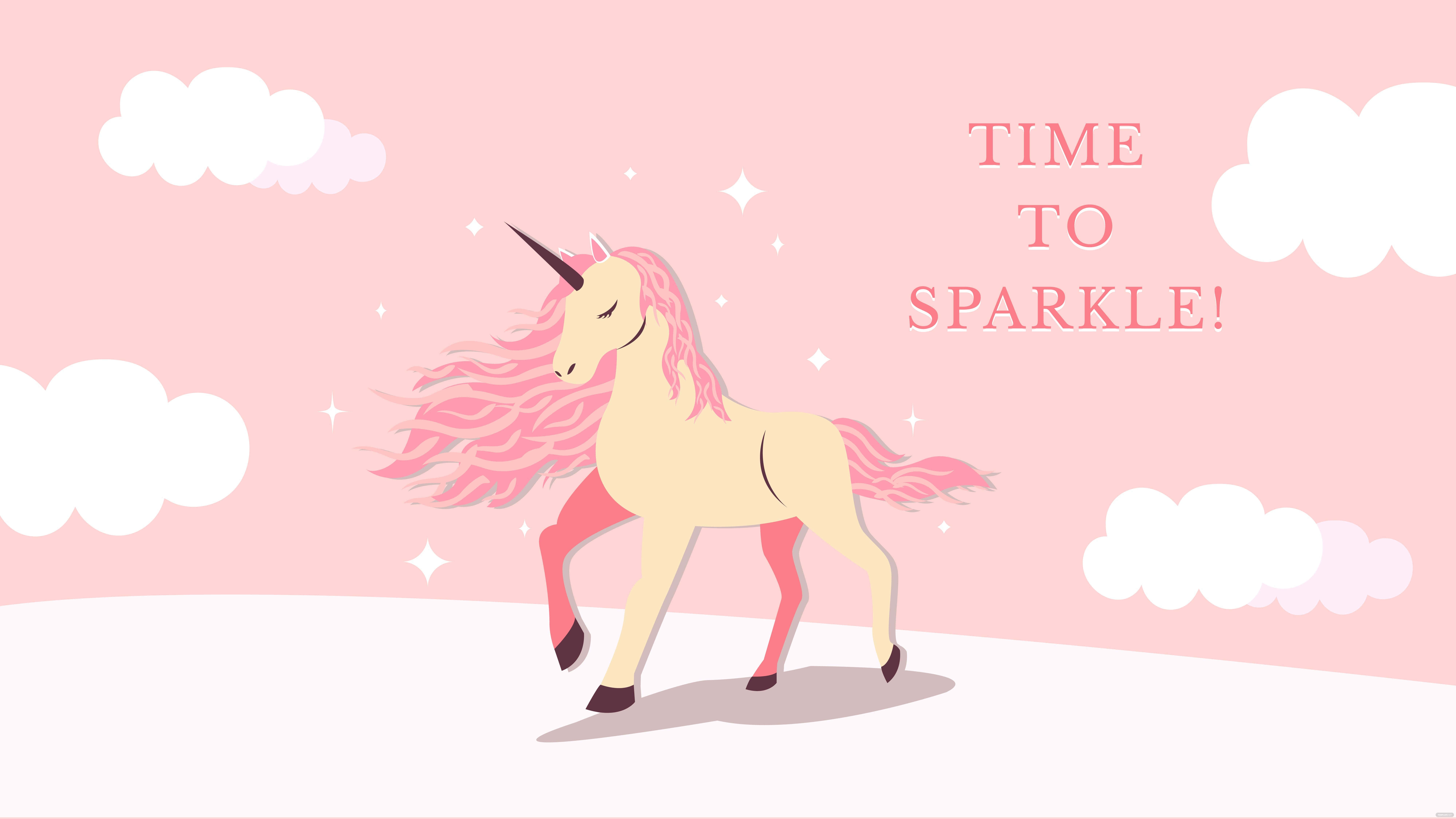 pastel pink unicorn, flowing mane, horn, 8K Desktop Wallpaper