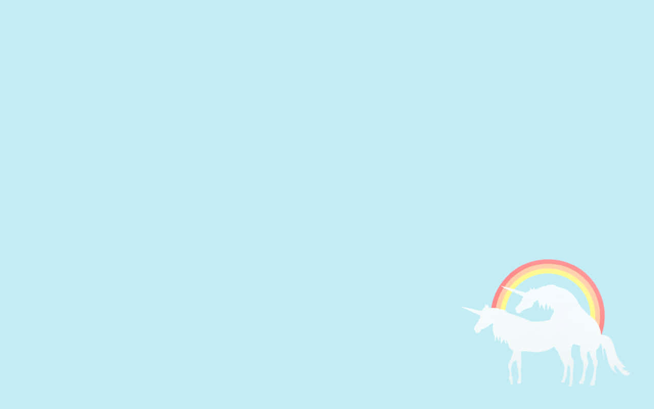 unicorn desktop, white unicorn silhouette, vibrant rainbow, HD Desktop Wallpaper