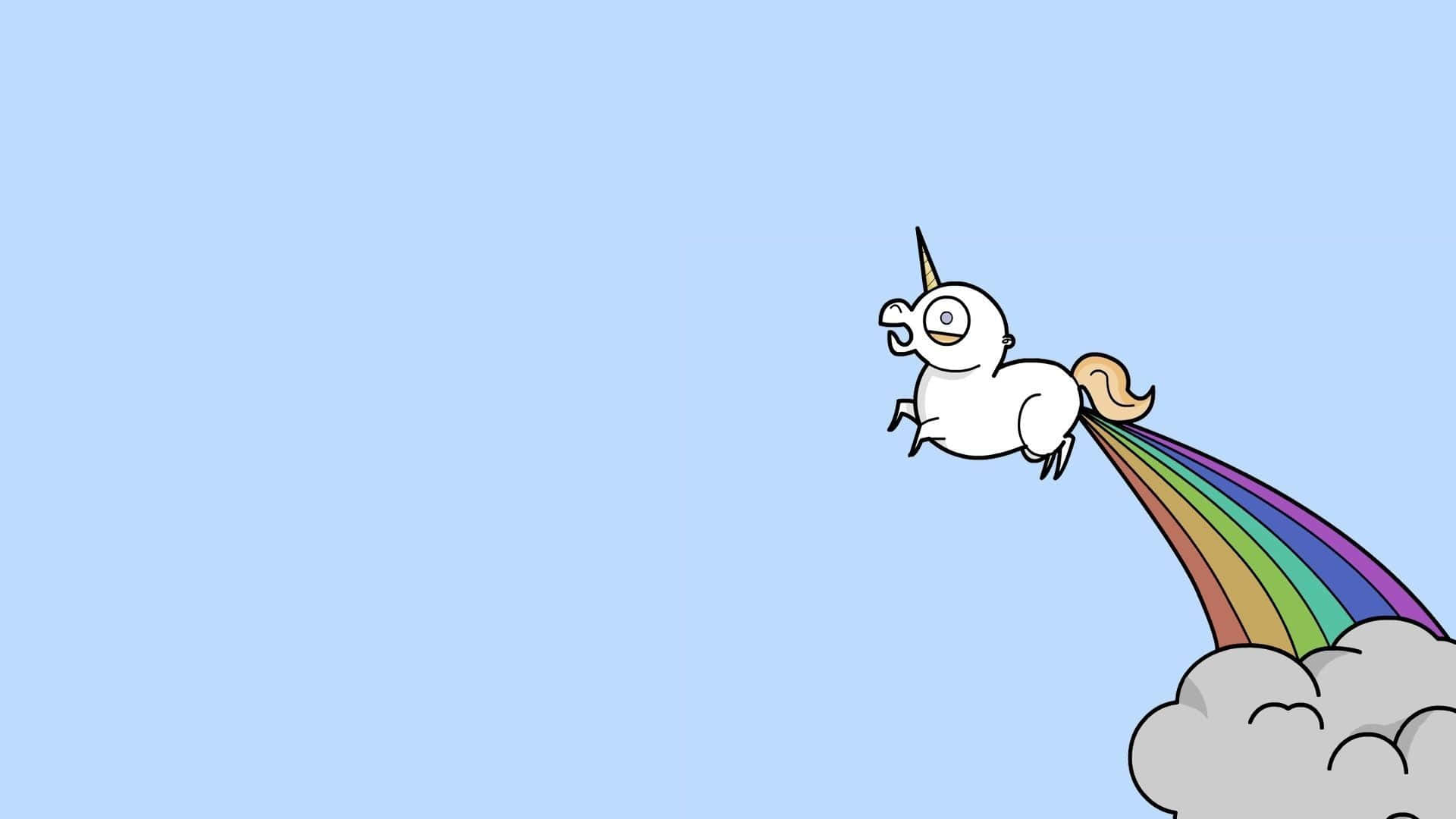 Unicorn Desktop, cartoon unicorn, cloud, Full HD Desktop Wallpaper