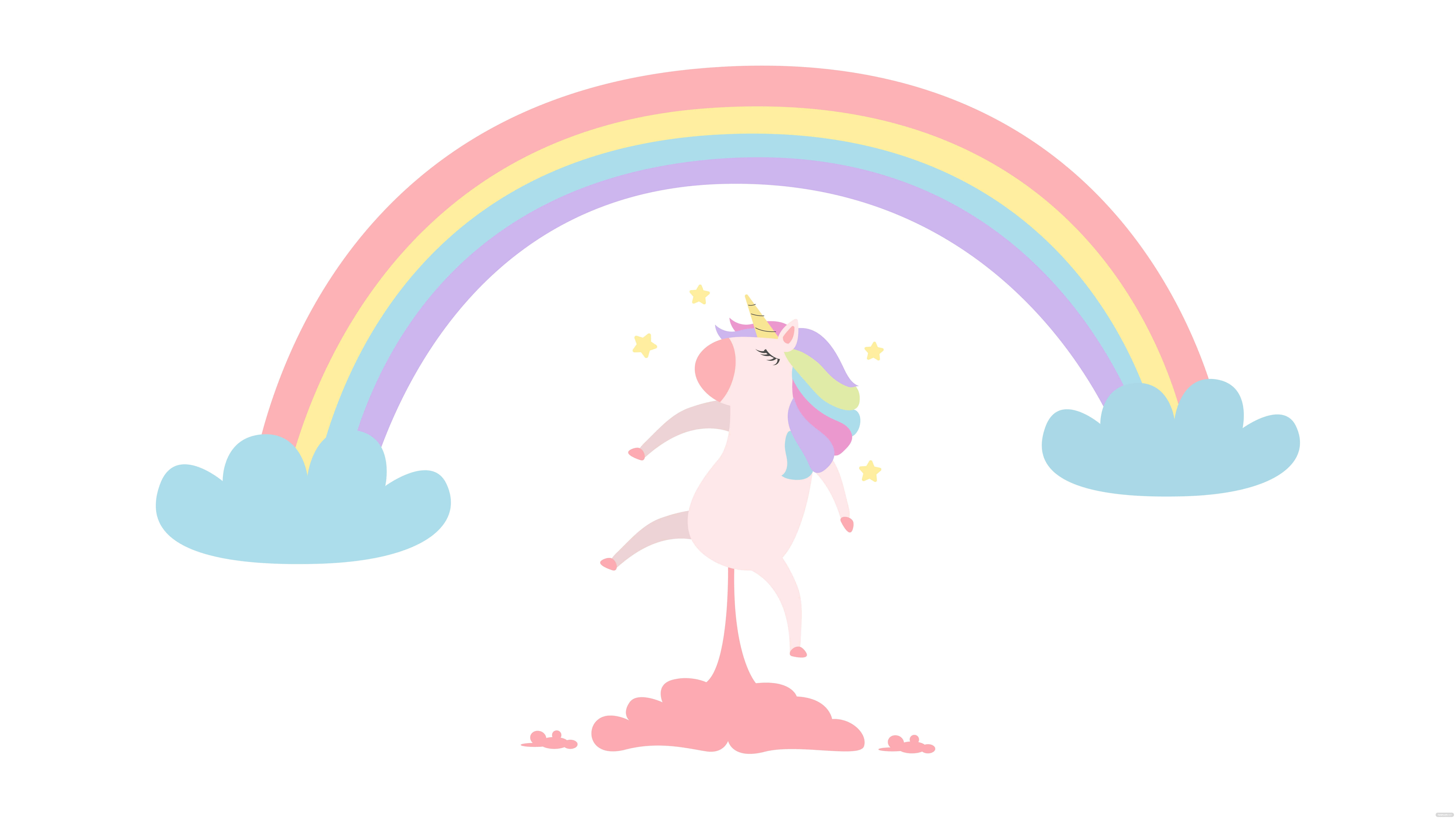 unicorn, rainbow, pastel, 8K Desktop Wallpaper